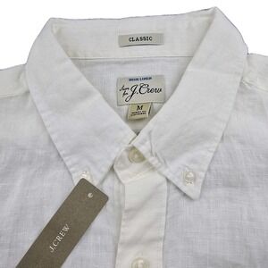 J.Crew Baird McNutt Irish Linen Chevrolet Logo Shirt Medium‎ 22x30 White NWT